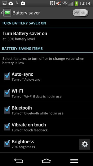 Check all the checkboxes and turn on Battery saver