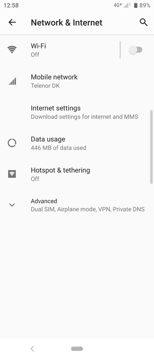 Select Internet settings