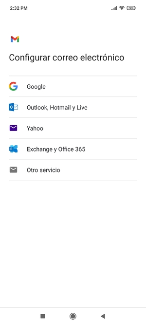 Seleccione Outlook, Hotmail y Live