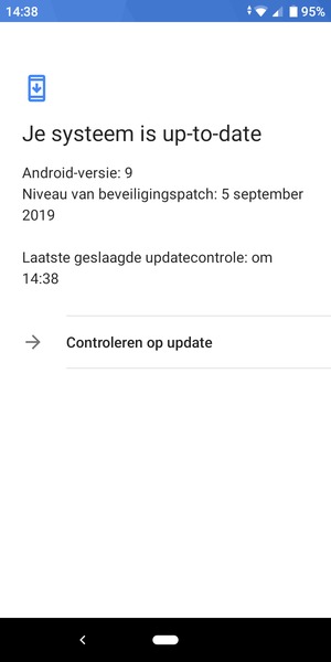 Als uw telefoon up-to-date is, zult u het volgende scherm zien
