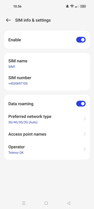 Turn Data roaming on or off