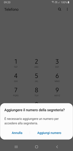 Se la segreteria telefonica non è configurata, seleziona Aggiungi numero