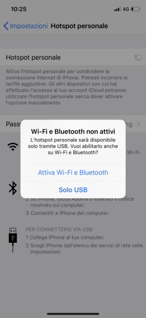 Seleziona Attiva Wi-Fi e Bluetooth