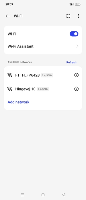 Select the wireless network you want to connect to