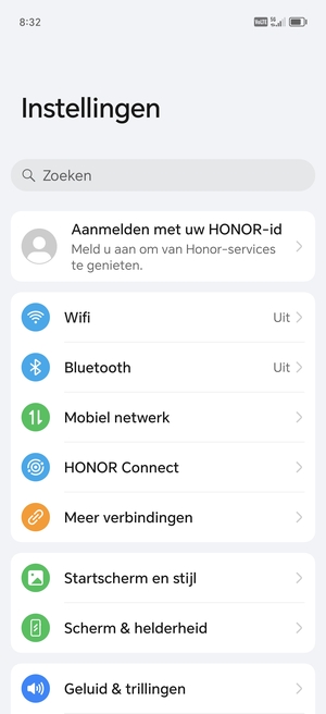 Selecteer Mobiel netwerk