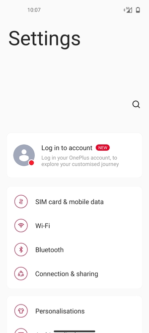 Select SIM card & mobile data