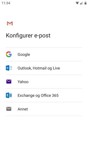 Velg Outlook, Hotmail og Live