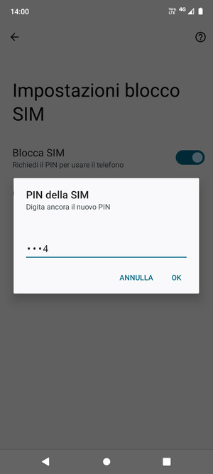 Conferma il nuovo PIN della SIM e seleziona OK