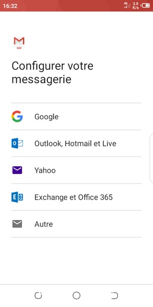 Sélectionnez Outlook, Hotmail et Live