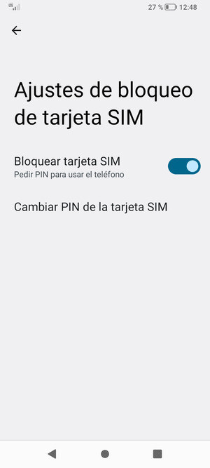 Seleccione Cambiar el PIN de la tarjeta SIM