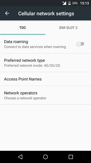 Select Public and Preferred network type