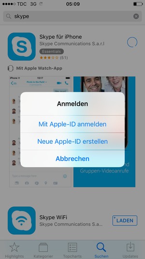 Wählen Sie Mit Apple-ID anmelden