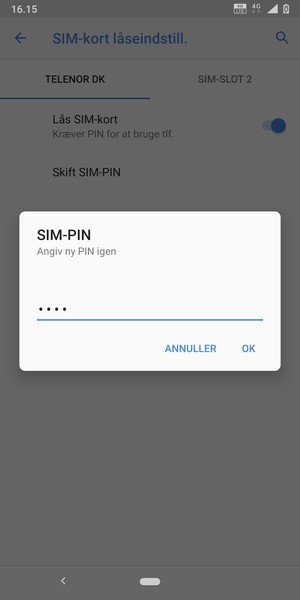 Bekræft din nye SIM-PIN og vælg OK