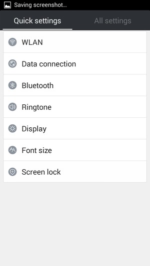 Select Quick settings and Screen lock