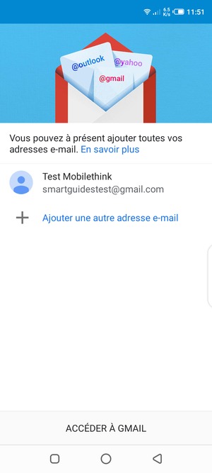 Sélectionnez ACCÉDER À GMAIL