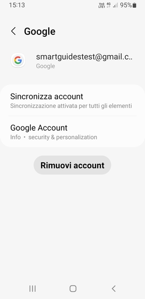 Seleziona Sincronizza account