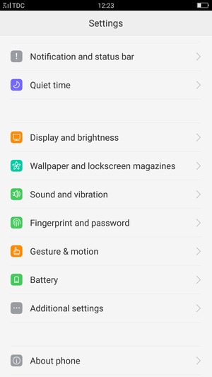 To activate your screen lock, go to the Settings menu and select Fingerprint and password