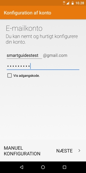 Indtast din Gmail adresse og Adgangskode. Vælg NÆSTE