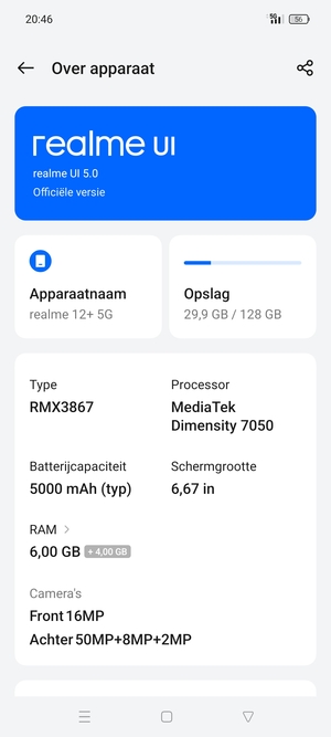 Selecteer realme UI