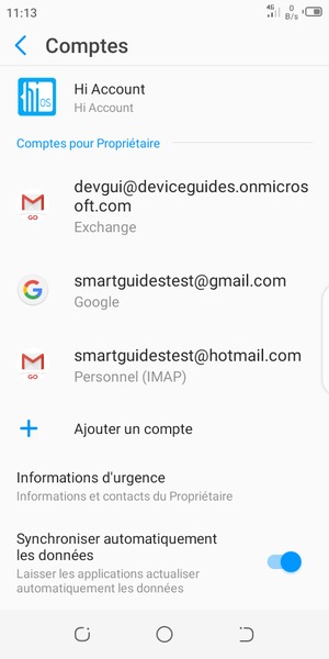 Sélectionnez votre compte Google