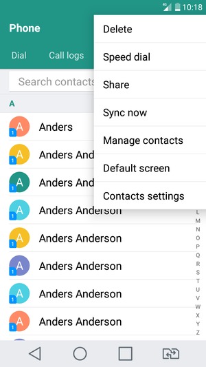 Select Manage contacts
