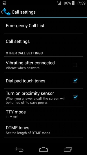 Select Call settings