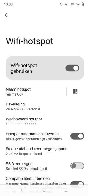 Uw telefoon is nu geïnstalleerd voor gebruik als modem