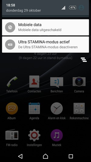 Selecteer Ultra STAMINA-modus actief