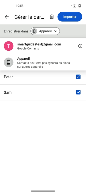 Sélectionnez votre compte Google