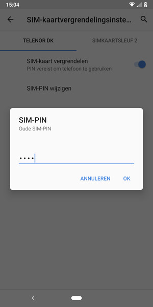 Voer Oude SIM-PIN in en selecteer OK