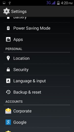 Return to the Settings menu and select Location