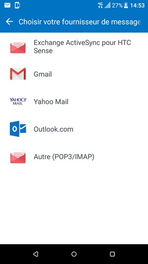 Sélectionnez Outlook.com (Hotmail)
