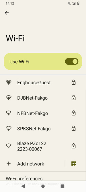 Select the wireless network you want to connect to