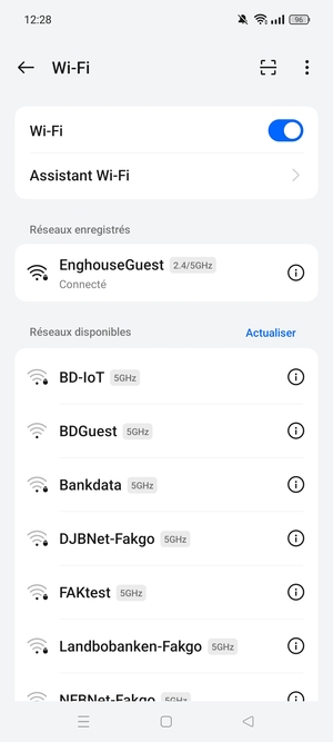 Vous êtes maintenant connecté au réseau Wi-Fi