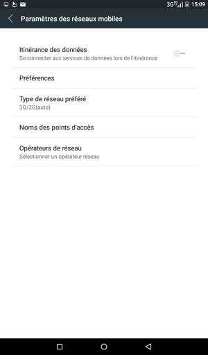 Pour changer de réseau en cas de problèmes de réseau, sélectionnez Opérateurs de réseau