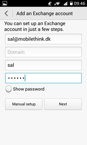 Enter Email address, Username and Password. Select Next
