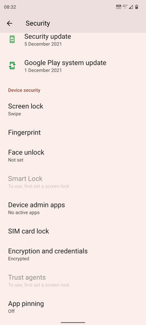 To change the PIN for the SIM card,  select SIM card lock