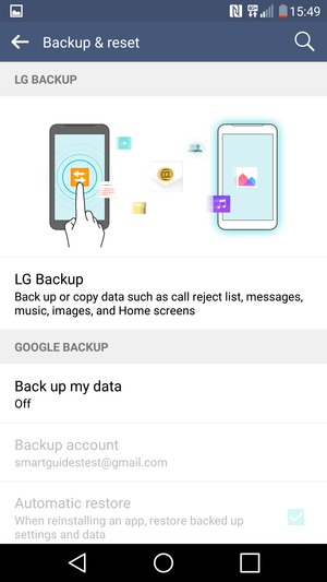 Select Back up my data