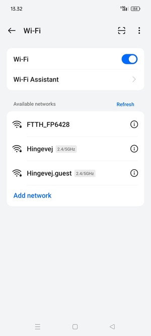 Select the wireless network you want to connect to