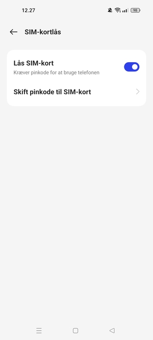 Vælg Skift pinkode til SIM-kort