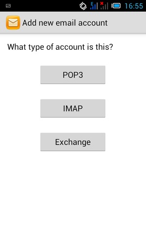 Select POP3 or IMAP