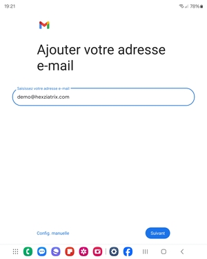 Saisissez votre Adresse e-mail et sélectionnez Suivant