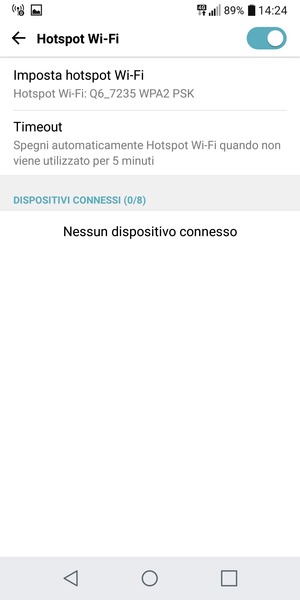 Il telefono è ora pronto per essere usato come modem