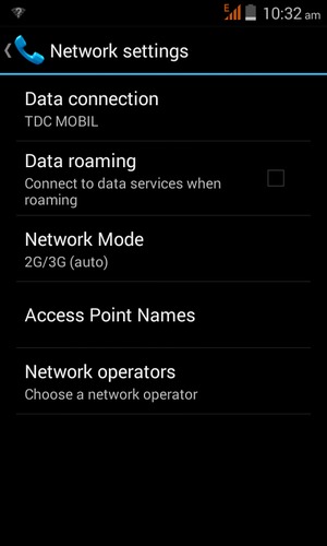 To change network if network problems occur, go to the Settings menu and select Network operators