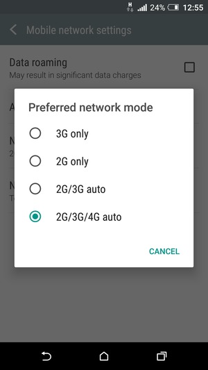 Select 2G only to enable 2G