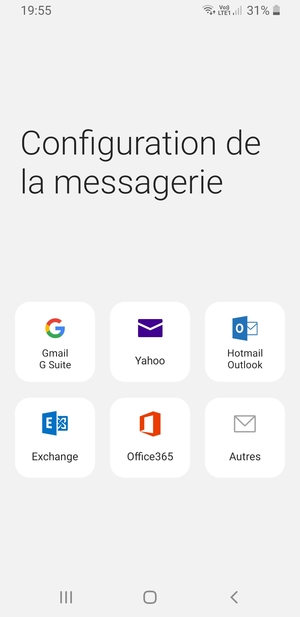 Sélectionnez Gmail G Suite