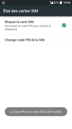 Votre code PIN de la carte SIM a été changé