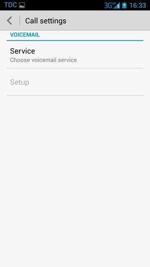 Select Service / Voicemail service