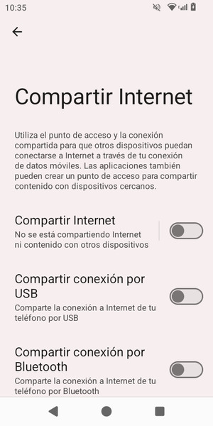 Seleccione Compartir Internet