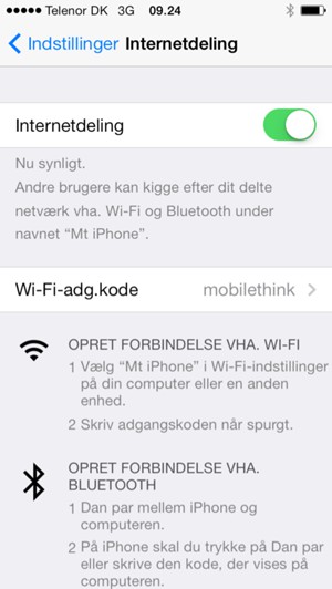 Vælg Wi-Fi-adg.kode